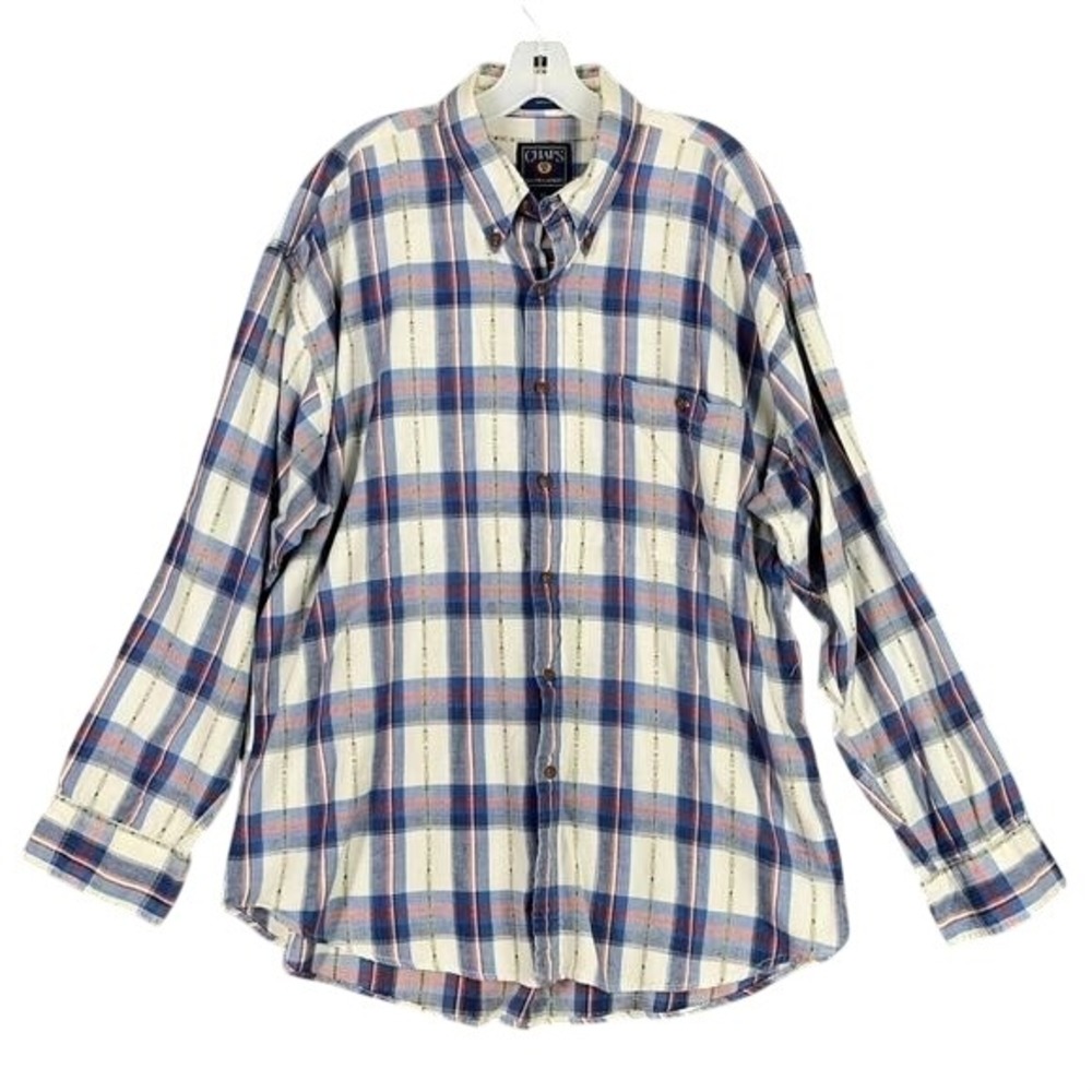 Vintage 90s Chaps‎ Ralph Lauren Southwest Dobby Plaid Shirt Long Sleeve Mens XL